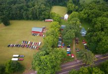 An overhead view of Blair Historical Farm in Homer.