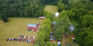 An overhead view of Blair Historical Farm in Homer.