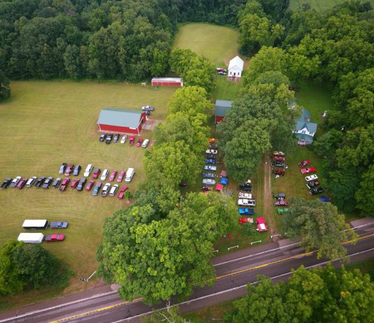 An overhead view of Blair Historical Farm in Homer.