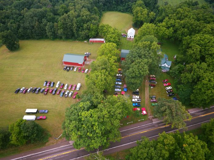 An overhead view of Blair Historical Farm in Homer.