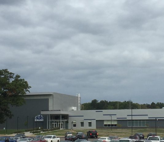 Full shot of the newly built Miller Gym.