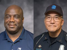Kellogg Community College’s Chief of Public Safety Austin Simons, left, and Public Safety Operations Manager Marc Pierce.