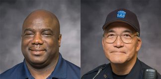 Kellogg Community College’s Chief of Public Safety Austin Simons, left, and Public Safety Operations Manager Marc Pierce.