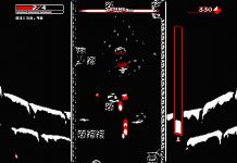 A screenshot of gameplay from “Downwell” for the Nintendo Switch.