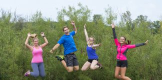 Students jumping in the air