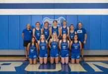 the 2020 KCC Cross Country teams pose for a photo in the gym