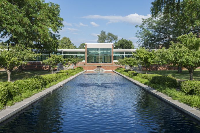 The new fountains at the North Avenue Campus in Battle Creek