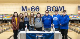 KCC bowling team pose for a photo