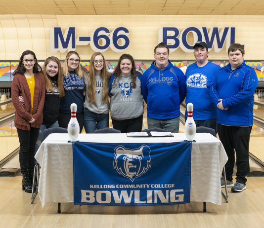 KCC bowling team pose for a photo