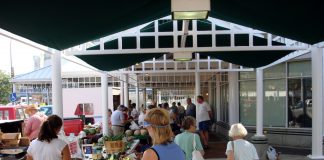 Shoppers at the Battle Creek Farmers Market.