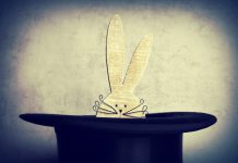 A fake rabbit in a top hat.