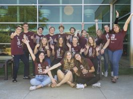 A group photo of KCC's 2021-22 Gold Key and Board of Trustee scholarship recipients.