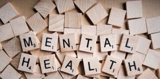 "Mental Health" spelled in scrabble letters